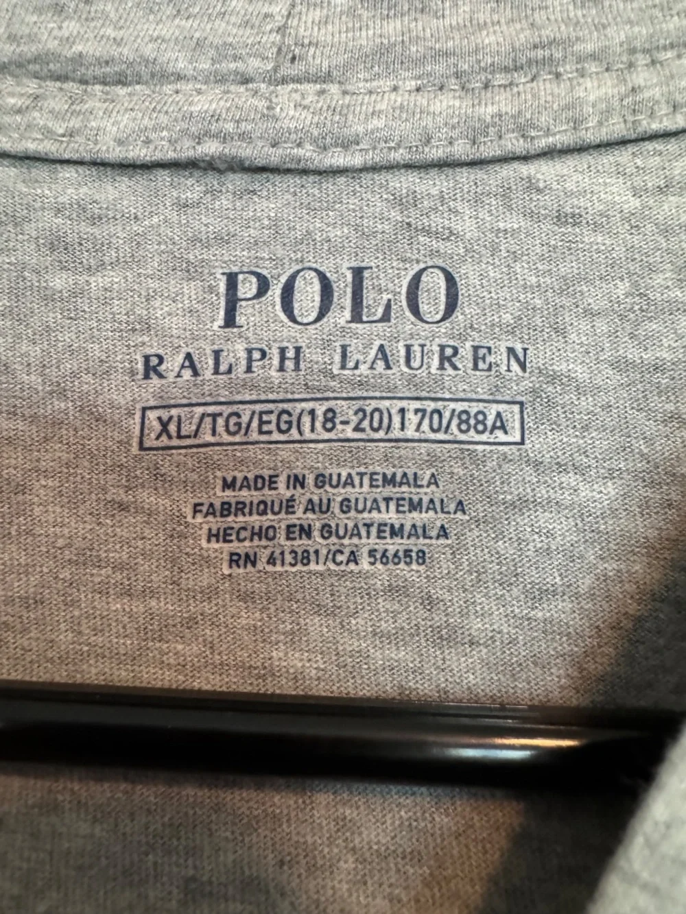 Polo Ralph Lauren Gray Cotton Long Sleeve Hooded T-Shirt Boys XL 18 20